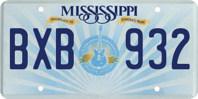 MS license plate BXB932