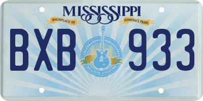 MS license plate BXB933