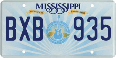 MS license plate BXB935