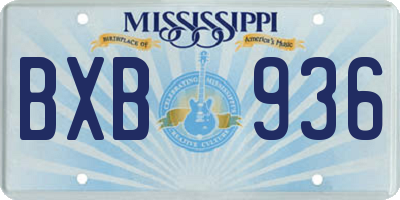 MS license plate BXB936