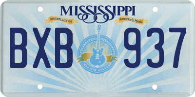 MS license plate BXB937