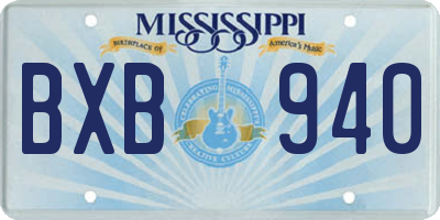 MS license plate BXB940