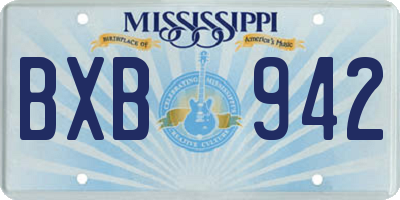 MS license plate BXB942