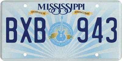 MS license plate BXB943
