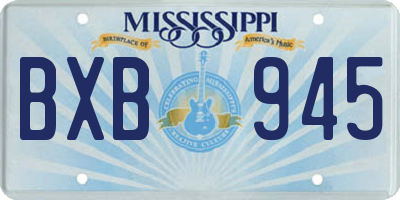 MS license plate BXB945