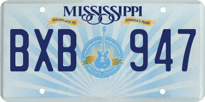 MS license plate BXB947