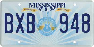MS license plate BXB948
