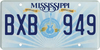 MS license plate BXB949