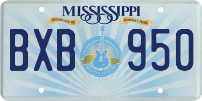 MS license plate BXB950