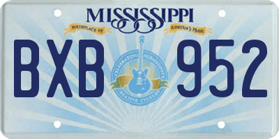 MS license plate BXB952