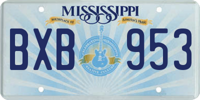 MS license plate BXB953