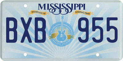 MS license plate BXB955