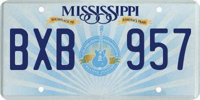 MS license plate BXB957