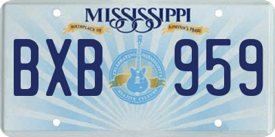 MS license plate BXB959