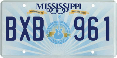 MS license plate BXB961