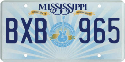 MS license plate BXB965