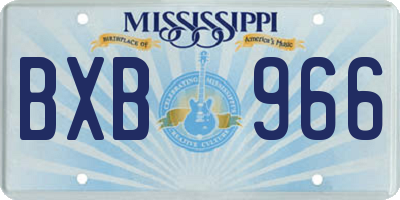 MS license plate BXB966