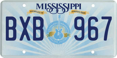 MS license plate BXB967