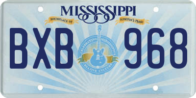 MS license plate BXB968