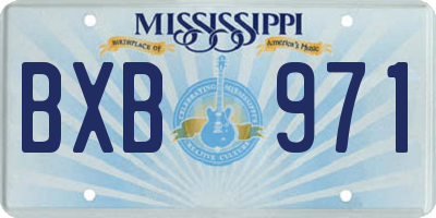 MS license plate BXB971