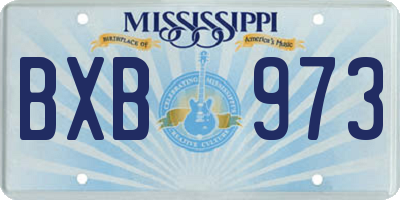 MS license plate BXB973