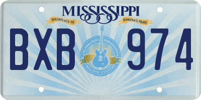 MS license plate BXB974