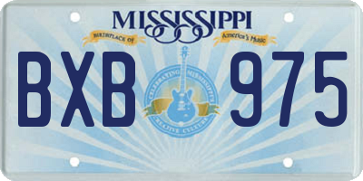 MS license plate BXB975