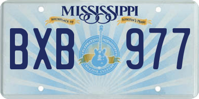 MS license plate BXB977