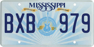 MS license plate BXB979