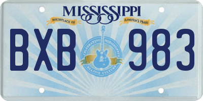 MS license plate BXB983