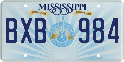 MS license plate BXB984