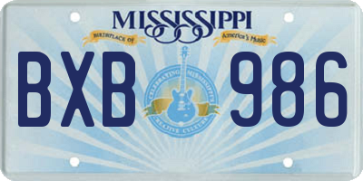 MS license plate BXB986