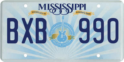 MS license plate BXB990