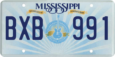 MS license plate BXB991