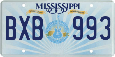 MS license plate BXB993