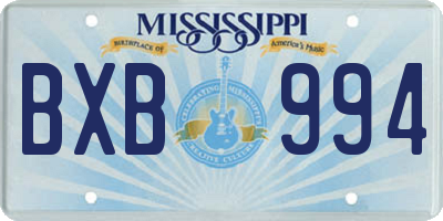 MS license plate BXB994