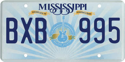MS license plate BXB995