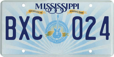 MS license plate BXC024