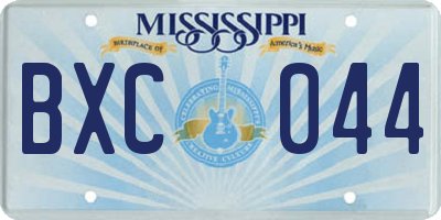 MS license plate BXC044