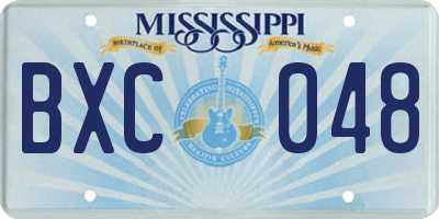 MS license plate BXC048