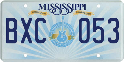 MS license plate BXC053