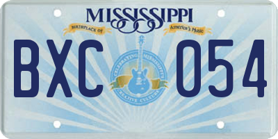 MS license plate BXC054
