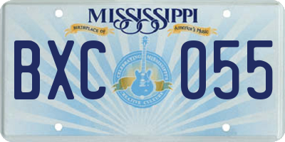MS license plate BXC055