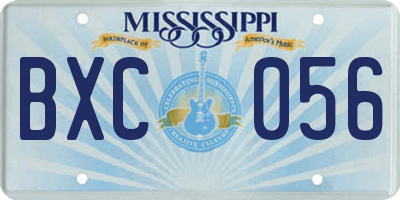 MS license plate BXC056