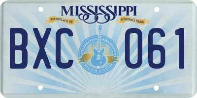 MS license plate BXC061