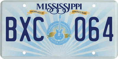 MS license plate BXC064