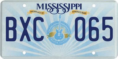 MS license plate BXC065