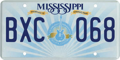 MS license plate BXC068