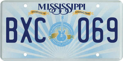 MS license plate BXC069
