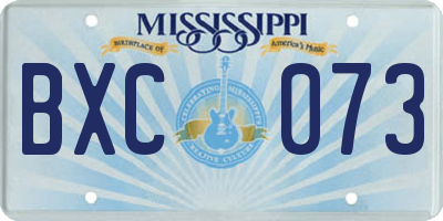 MS license plate BXC073